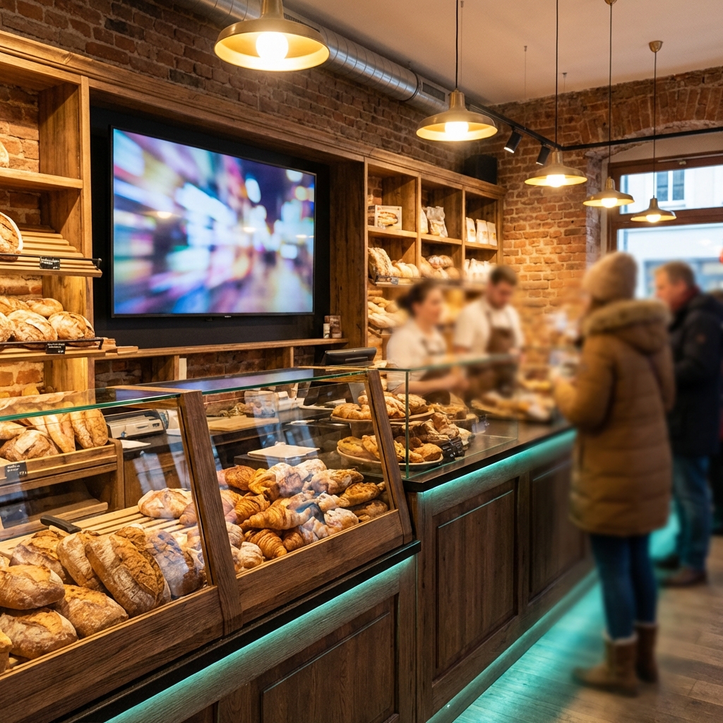Bakery with digital signage
