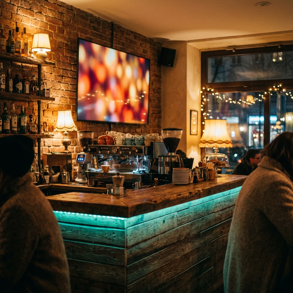 Café with digital signage